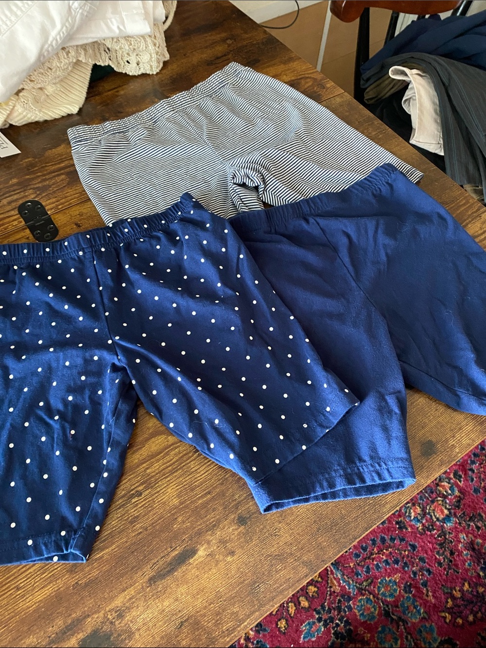 Carter's Navy and Stripe Kids Knit Shorts Set of 3